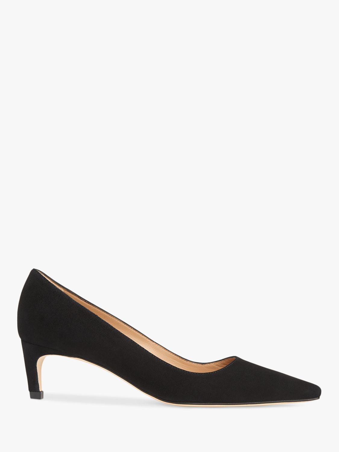  Ava Suede Kitten Heel Court Shoes, Black at John Lewis &  Partners