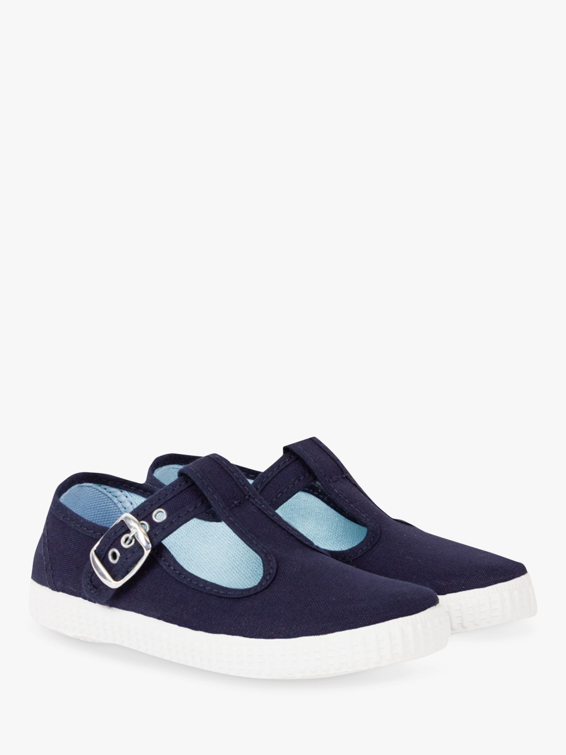 Trotters Kids' Hampton Nantucket Canvas Plimsolls, Navy, 3 Jnr