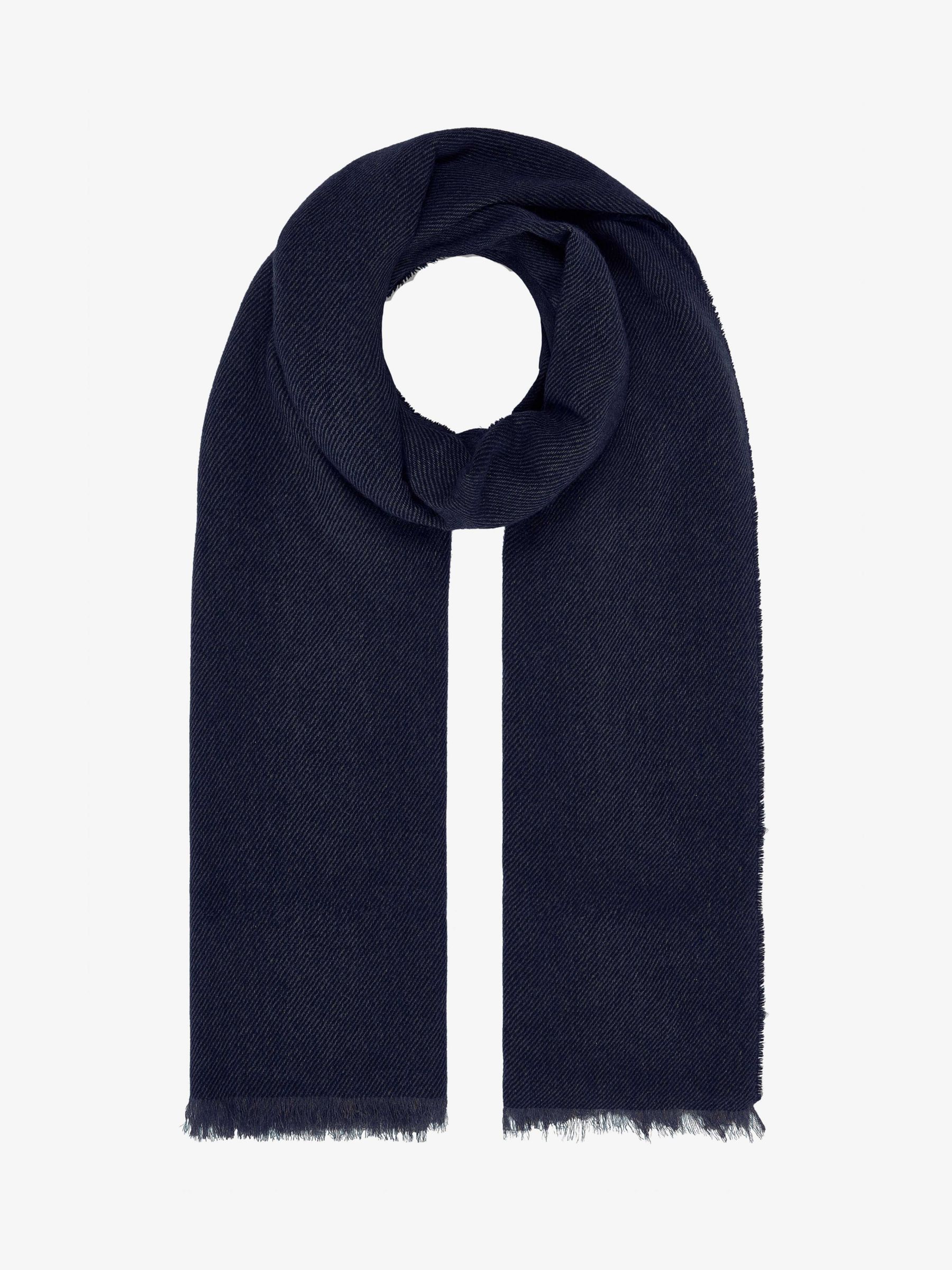 Brora Cashmere Stole Scarf, Navy at John Lewis & Partners