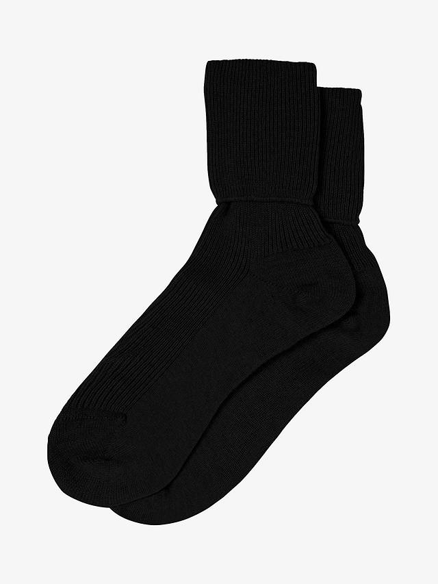 Brora Cashmere Blend Socks, Black