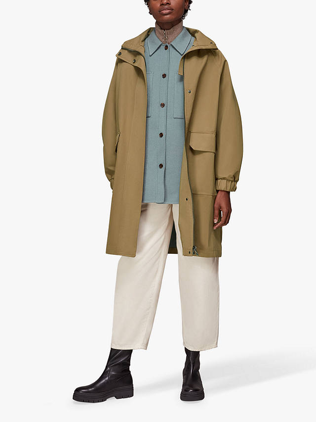 Whistles Thea Hooded Coat, Camel at John Lewis & Partners