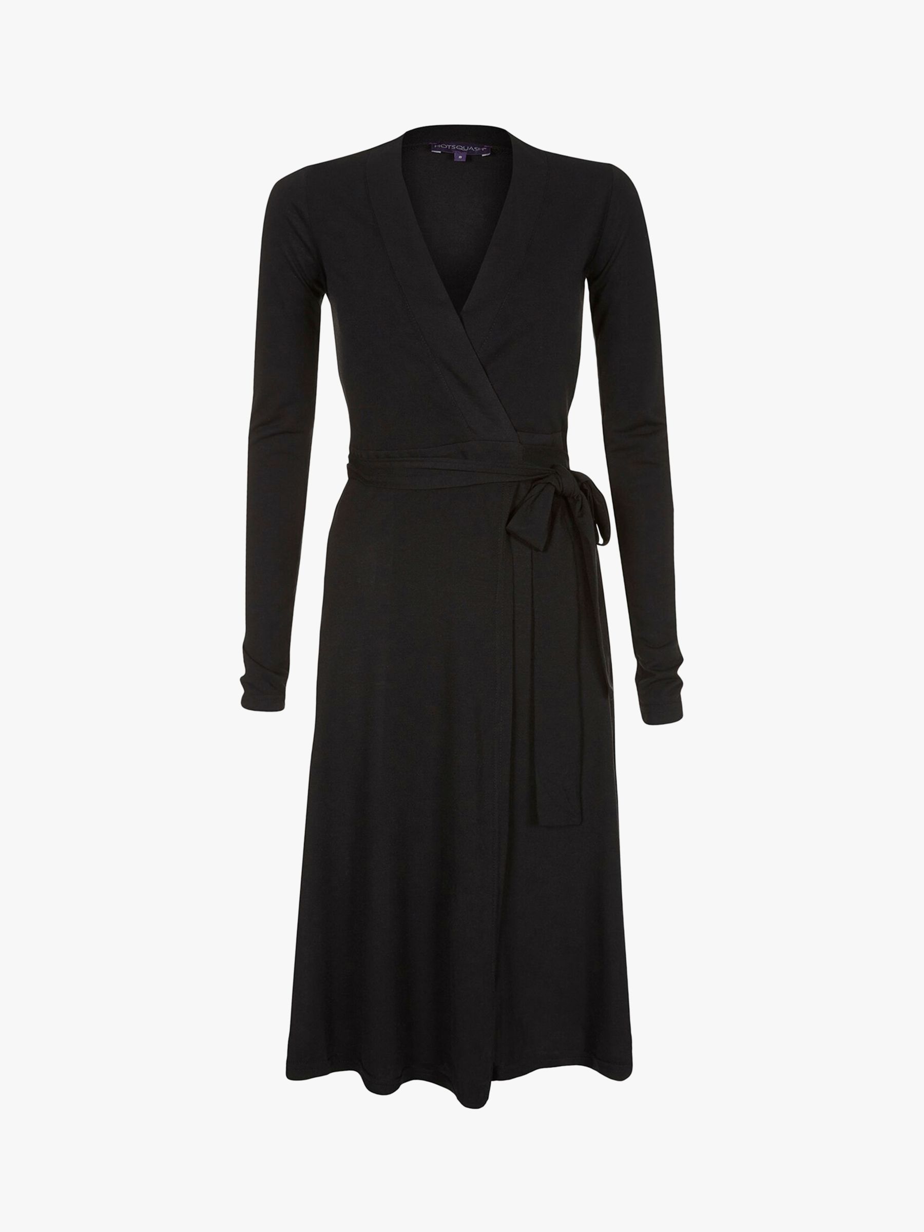 HotSquash Fit And Flare Wrap Dress, Black at John Lewis & Partners