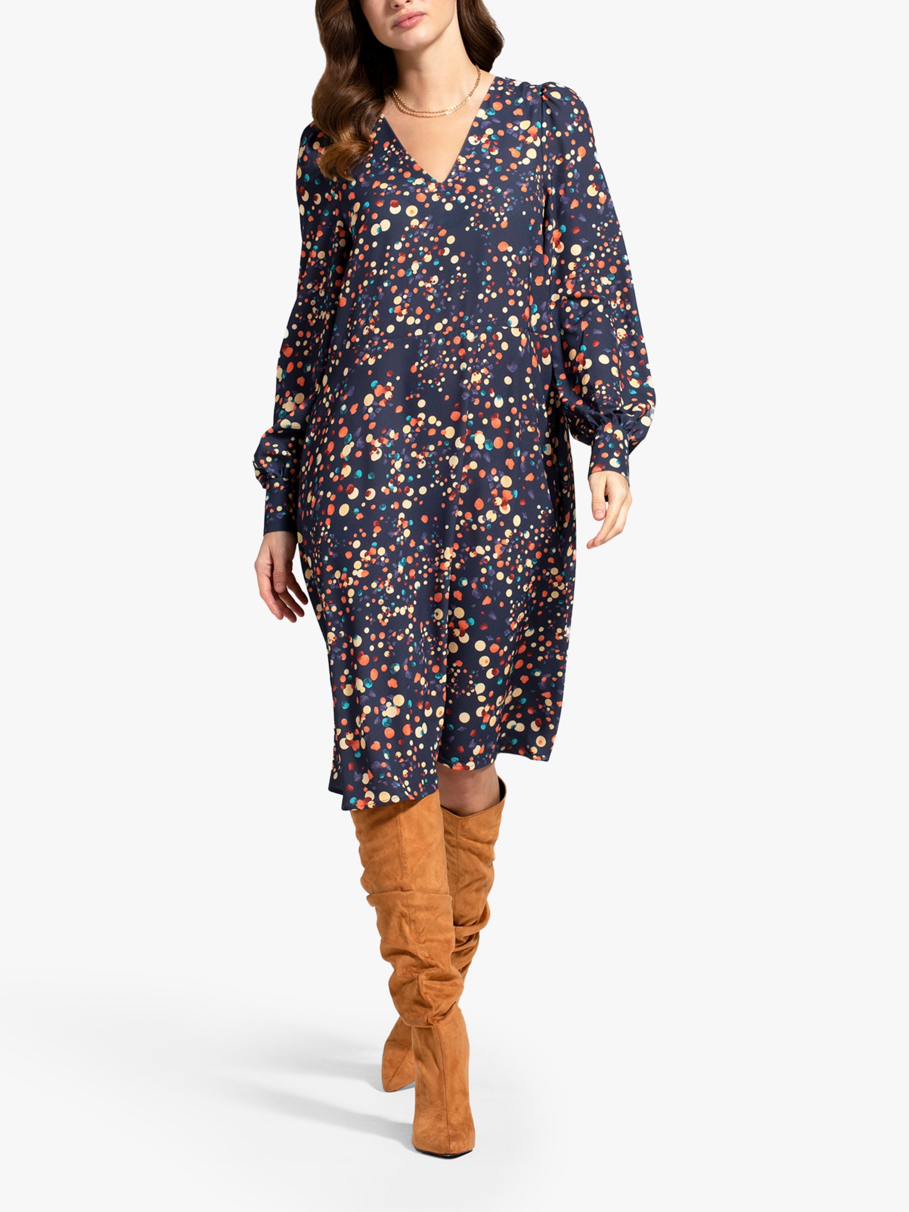 Buy HotSquash Spot Print Chiffon Dress, Multi Online at johnlewis.com