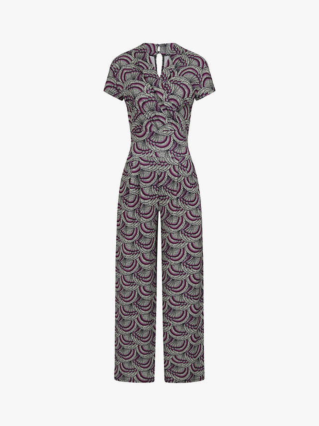 HotSquash Kimono Print Wide Leg Jumpsuit, Purple/Multi