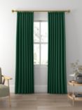 John Lewis Velvet Pair Lined Pencil Pleat Curtains, Emerald