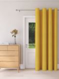 John Lewis Textured Weave Recycled Polyester Thermal Lined Eyelet Door Curtain, Citrine