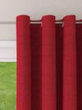 John Lewis Textured Weave Recycled Polyester Thermal Lined Eyelet Door Curtain, Red