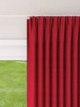 John Lewis Textured Weave Recycled Polyester Thermal Lined Pencil Pleat Door Curtain, Red