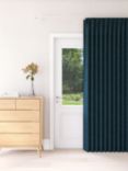 John Lewis Textured Weave Recycled Polyester Thermal Lined Pencil Pleat Door Curtain, Teal