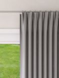 John Lewis Textured Weave Recycled Polyester Thermal Lined Pencil Pleat Door Curtain, Pale Grey