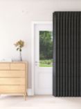 John Lewis Textured Weave Recycled Polyester Thermal Lined Pencil Pleat Door Curtain, Steel