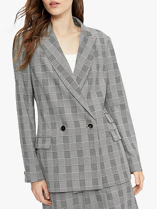 Ted Baker Relaxed Fit Check Blazer Jacket, Black/Grey