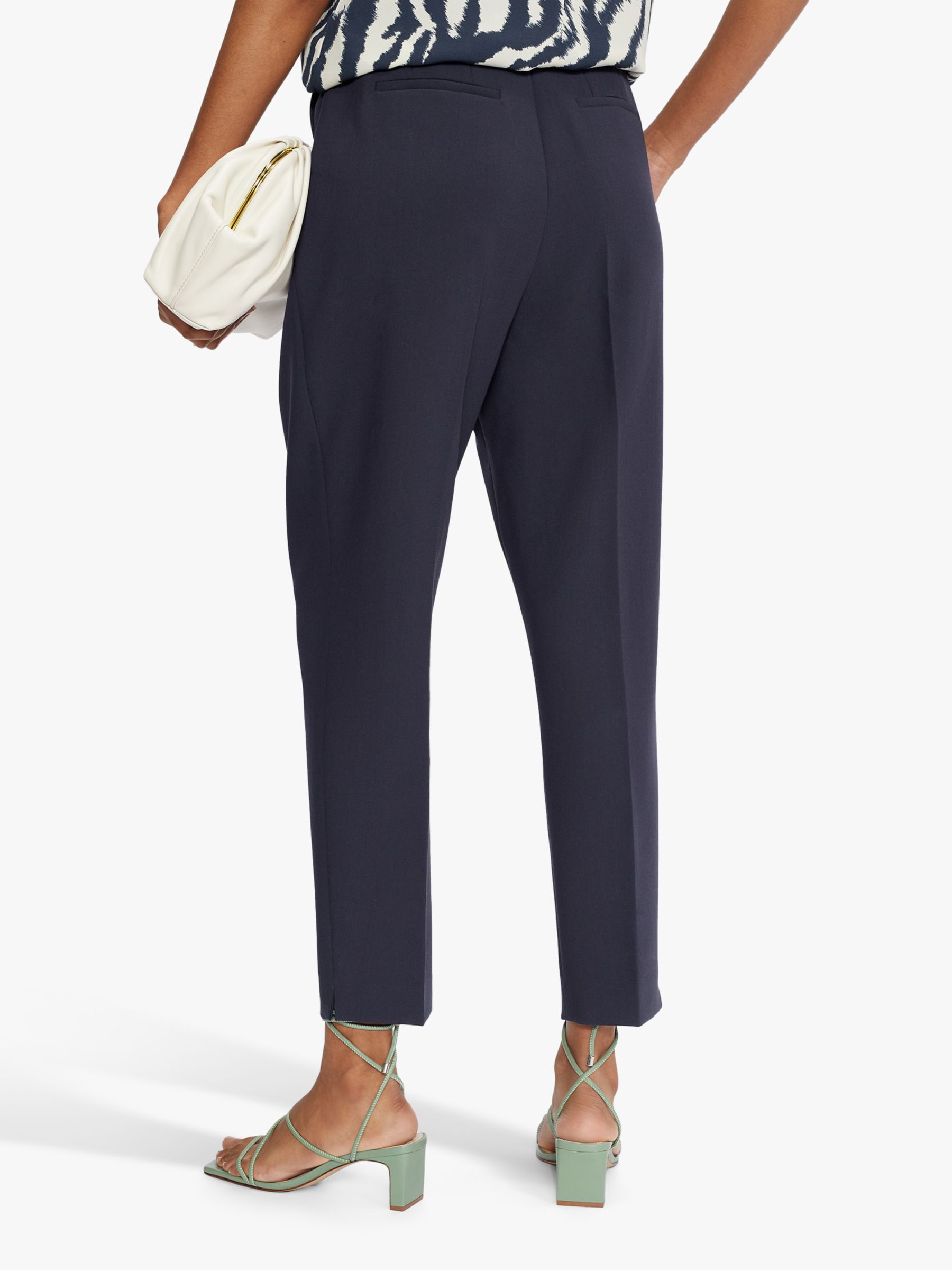 Ted Baker Sculpted Straight Trousers, Dark Blue at John Lewis & Partners