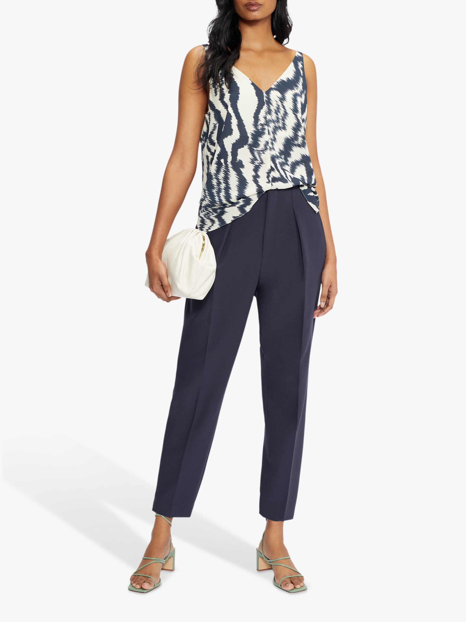 Ted Baker Sculpted Straight Trousers, Dark Blue at John Lewis & Partners