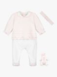 Emile et Rose Baby Betty Sleepsuit & Headband Set, Pale Pink