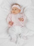 Emile et Rose Baby Betty Sleepsuit & Headband Set, Pale Pink