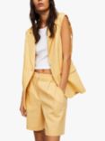 Mango Cotton-Linen Bermuda Shorts, Yellow