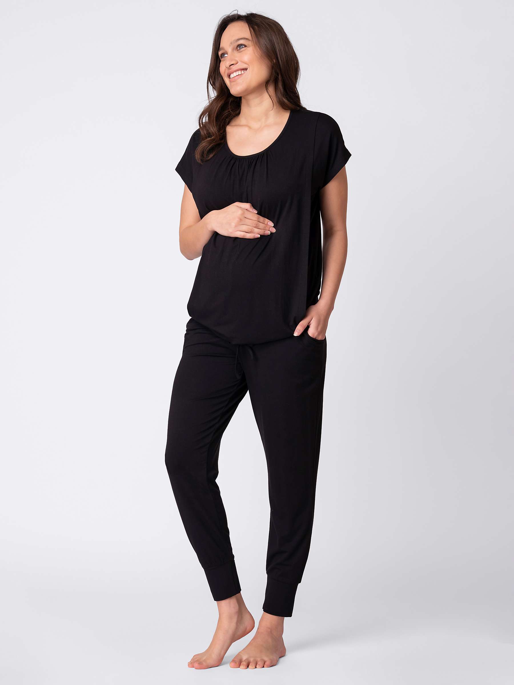 Buy Seraphine Karen Plain Maternity & Nursing Loungewear Set, Black Online at johnlewis.com