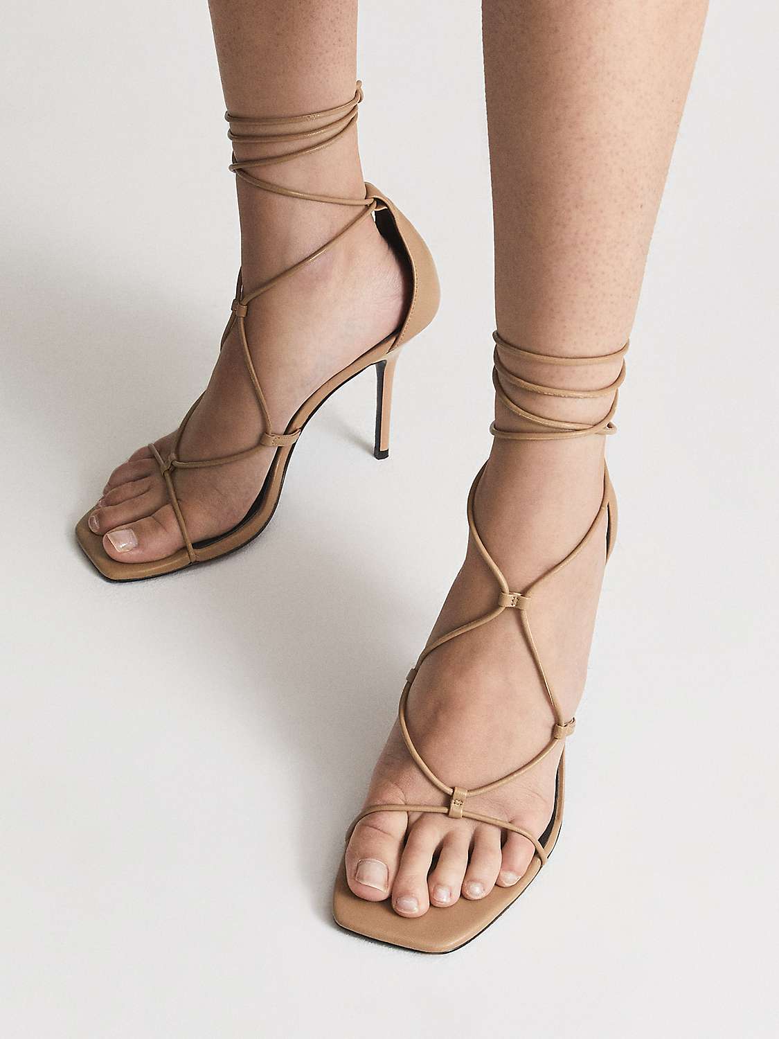 Buy Reiss Kali Leather Strappy Wrap Sandals Online at johnlewis.com