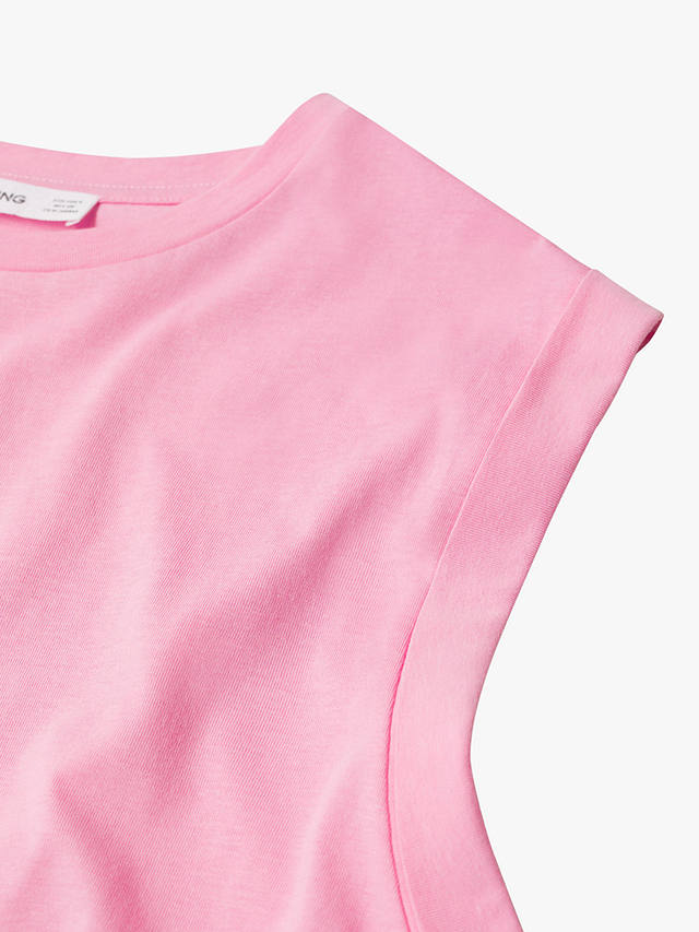 Mango Sleeveless Cotton T-Shirt, Pink