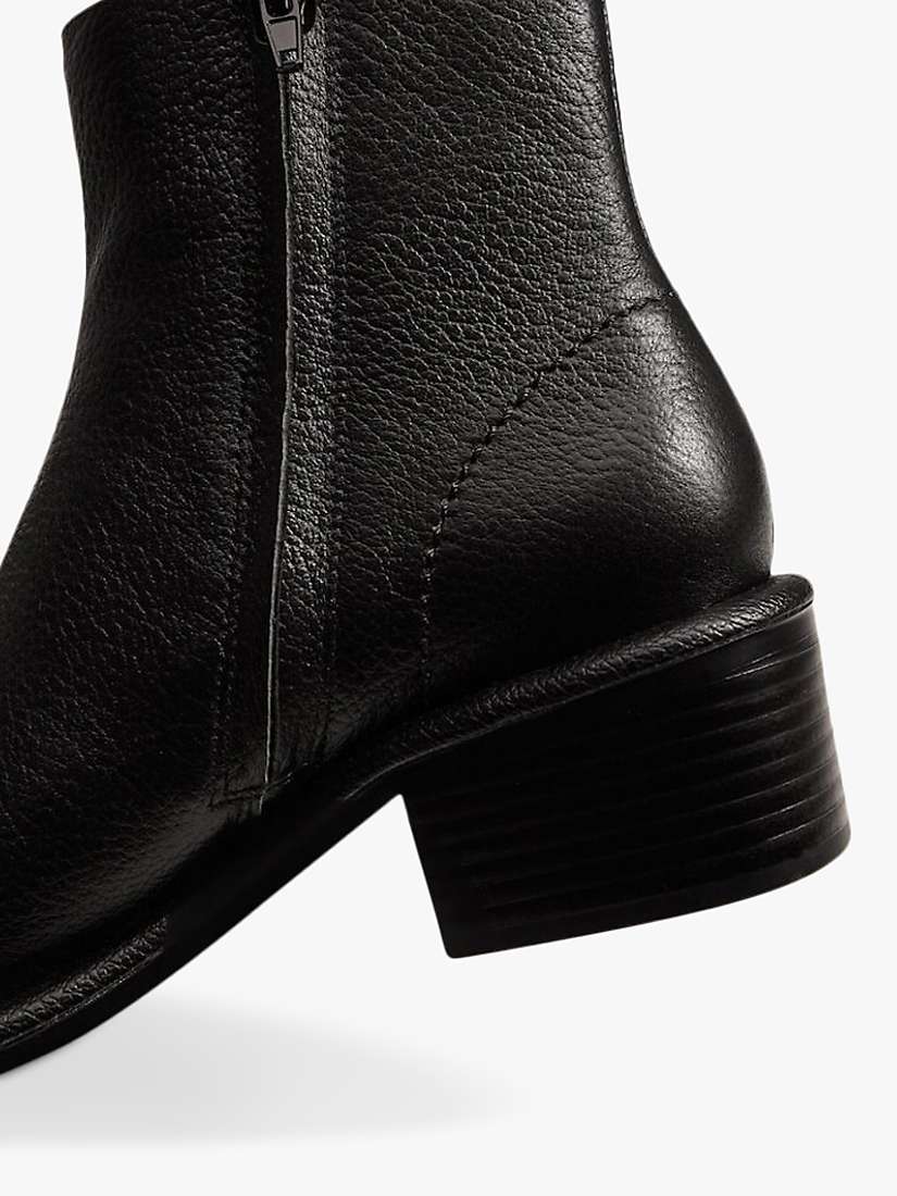Mango Leather Zipped Ankle Boots, Black at John Lewis & Partners