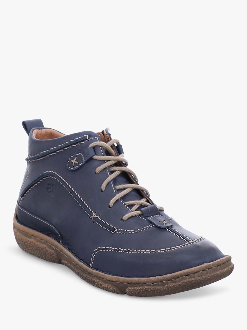 Josef Seibel Neele 52 Lace-Up Leather Ankle Boots, Dark Blue at John ...