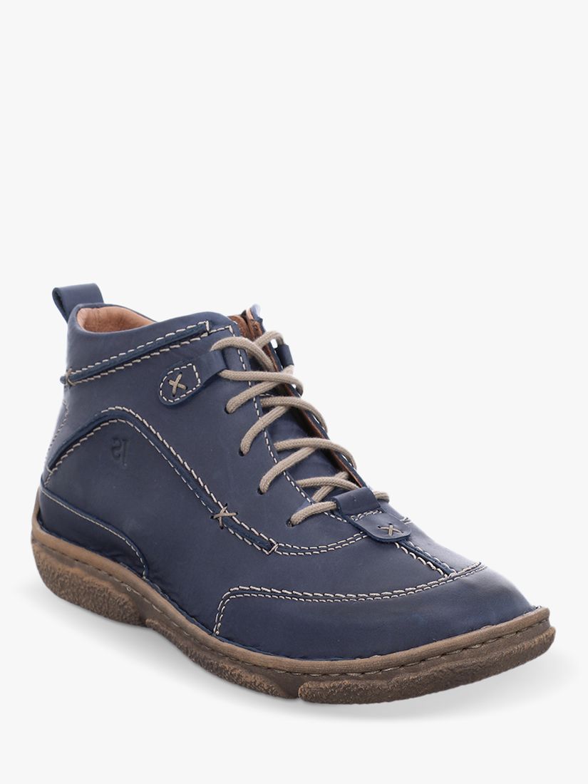 Josef Seibel Neele 52 Lace-Up Leather Ankle Boots, Dark Blue at John ...