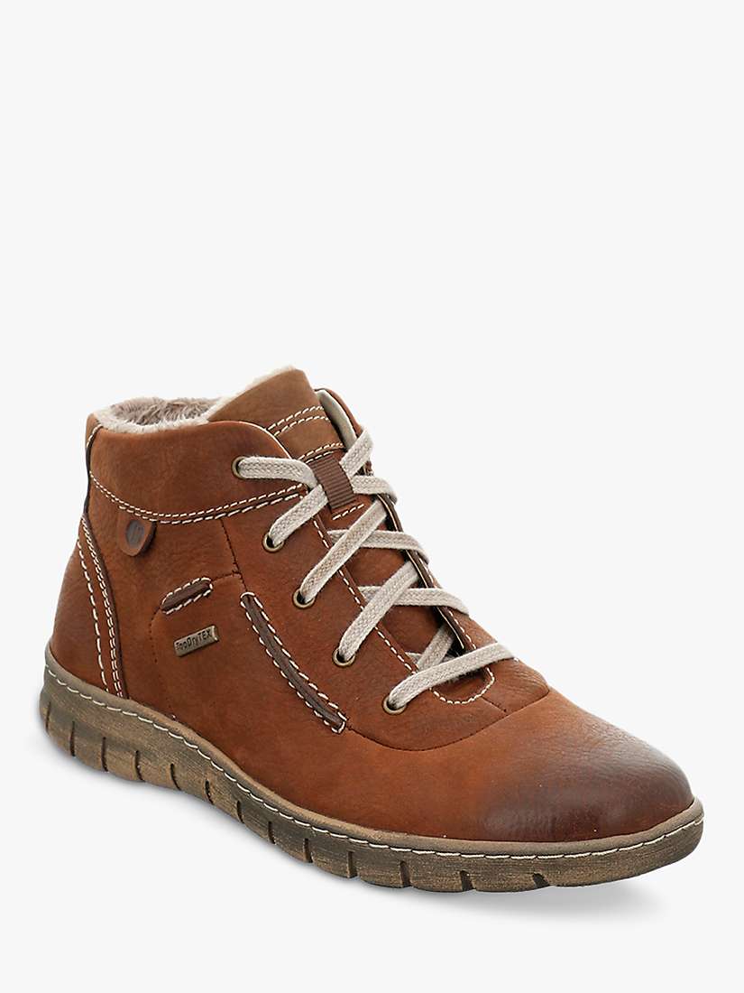 Josef Seibel Steffi 53 Leather Waterproof Ankle Boots, Dark Brown at ...
