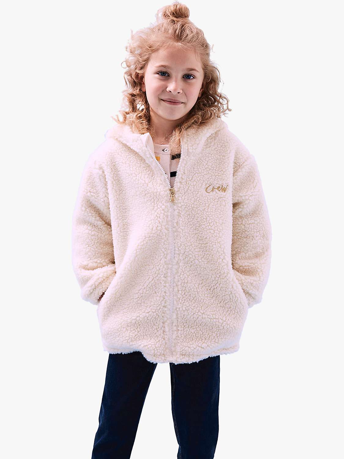 Buy Crew Clothing Kids' Teddy Zip Through Fleece Online at johnlewis.com