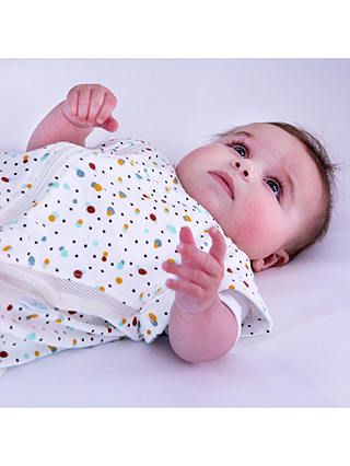 Purflo Scandi Spot Print Baby Sleeping Bag, 0.5 Tog, Multi, 3-9 months