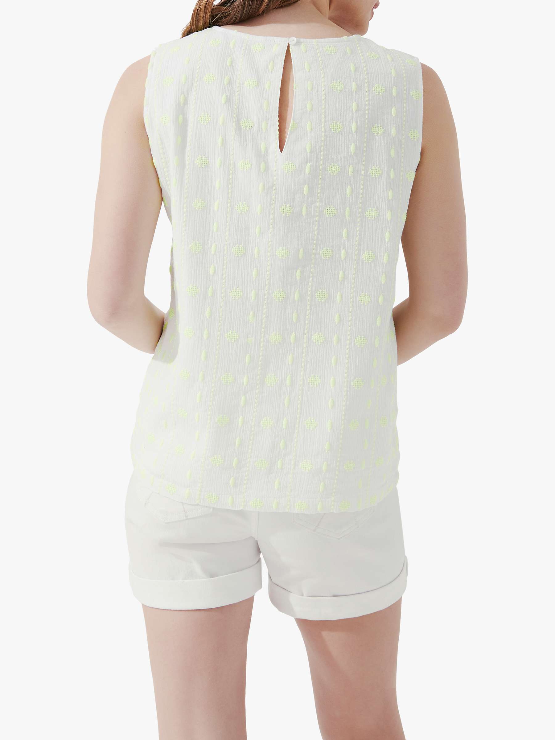 Buy Crew Clothing Uma Neon Embroidered Cotton Top, Natural/Multi Online at johnlewis.com