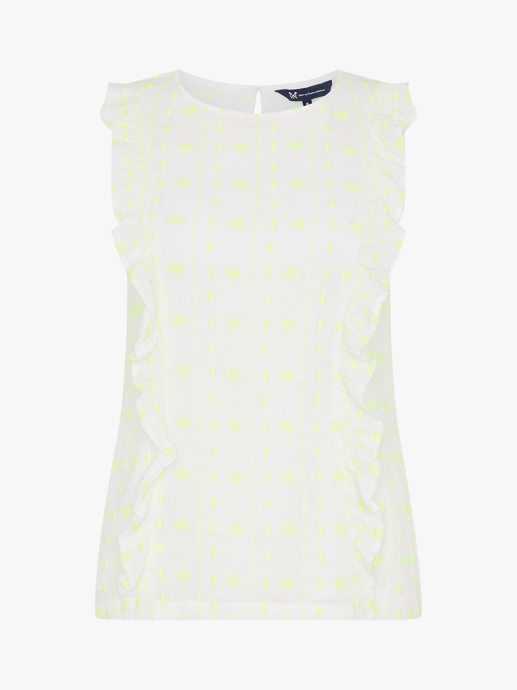 Buy Crew Clothing Uma Neon Embroidered Cotton Top, Natural/Multi Online at johnlewis.com