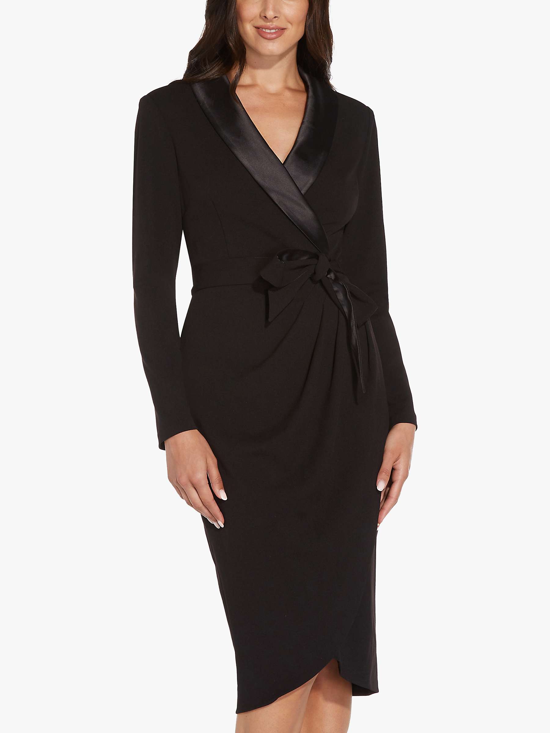 Buy Adrianna Papell Knit Wrap Tuxedo Dress, Black Online at johnlewis.com