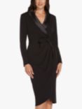 Adrianna Papell Knit Wrap Tuxedo Dress, Black