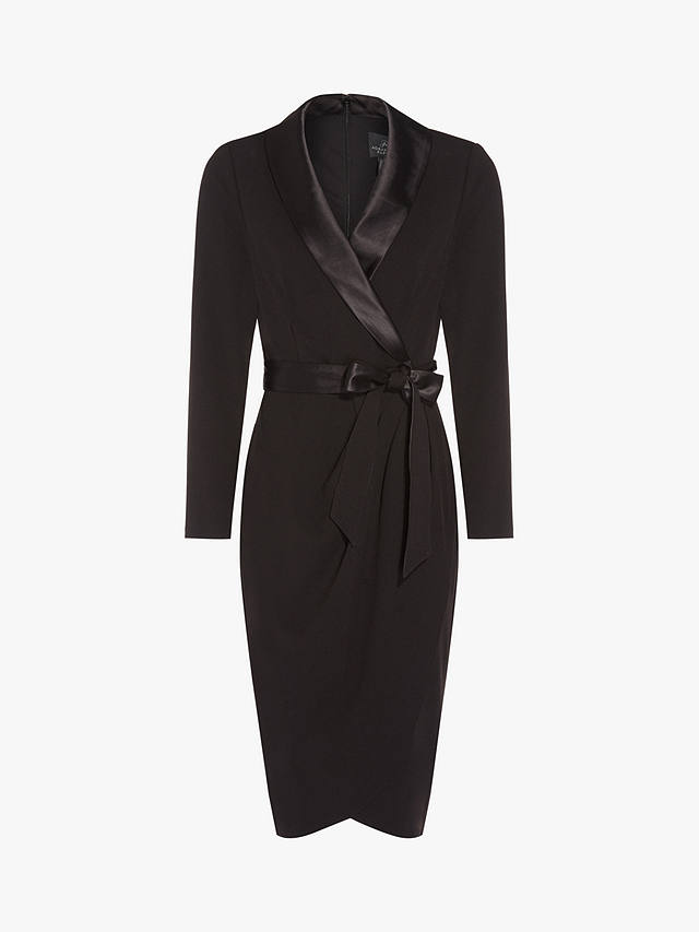 Adrianna Papell Knit Wrap Tuxedo Dress, Black