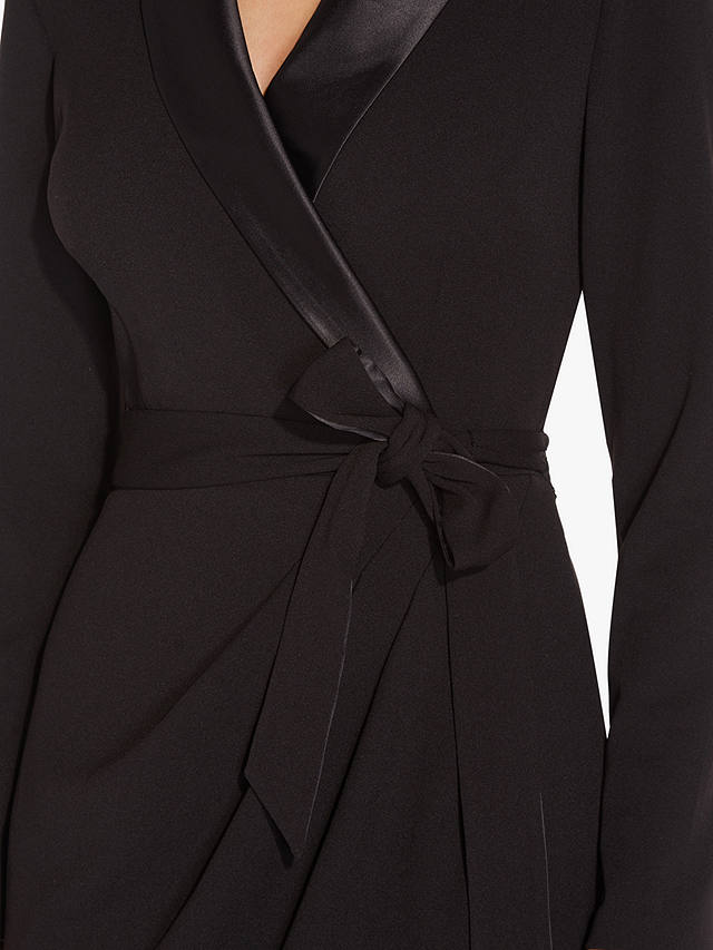 Adrianna Papell Knit Wrap Tuxedo Dress, Black