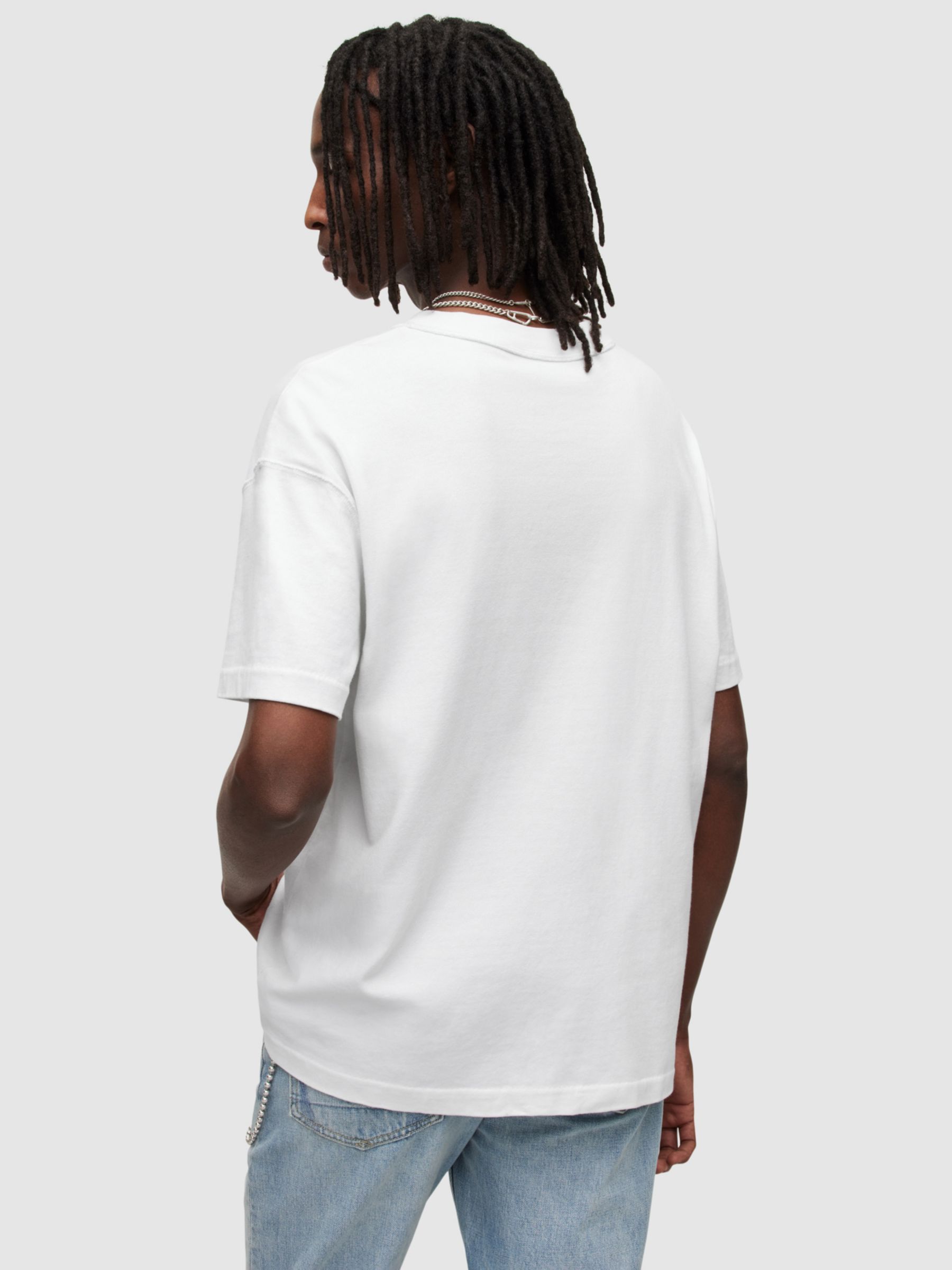 AllSaints Isac Short Sleeve T-Shirt, Optic White at John Lewis & Partners