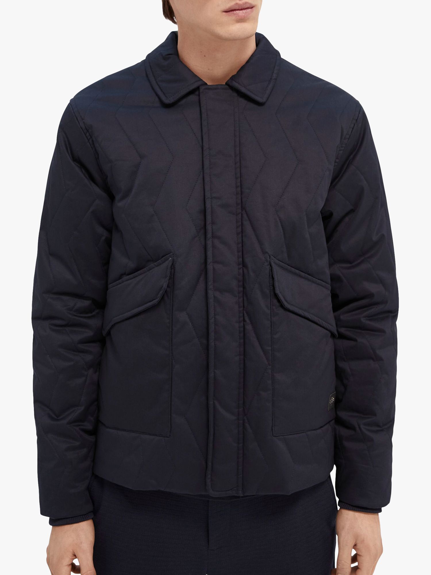 Scotch & Soda Quilted Cotton Blend Jacket, Night at John Lewis & Partners