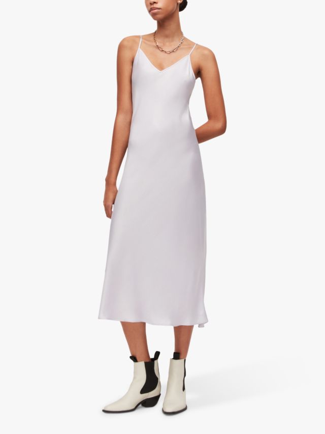 AllSaints Hera 2-in-1 Midi Dress, Misty Lilac, XS