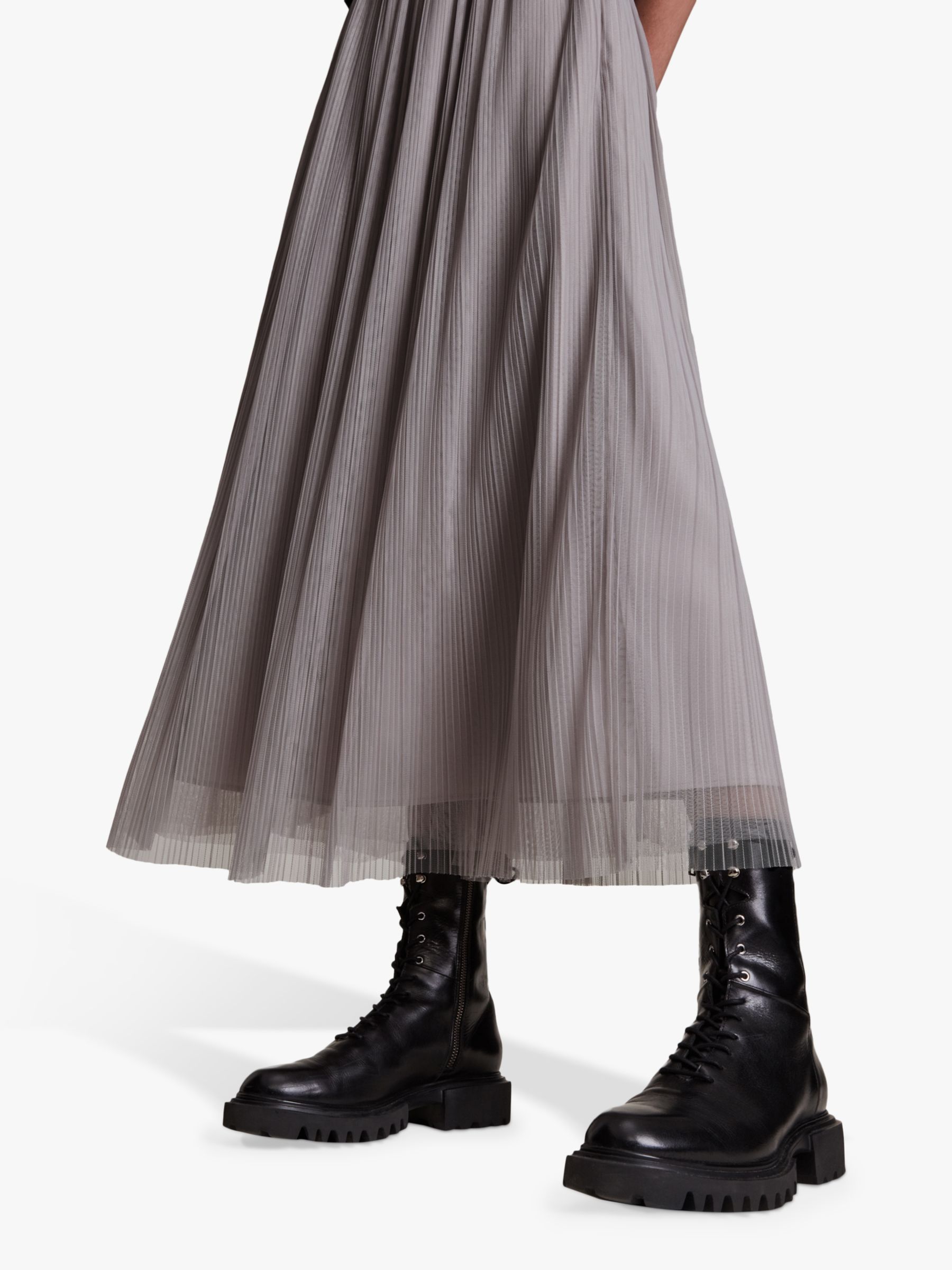 AllSaints Dina Pleated Maxi Skirt