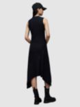 AllSaints Gia Asymmetric Hem Midi Dress