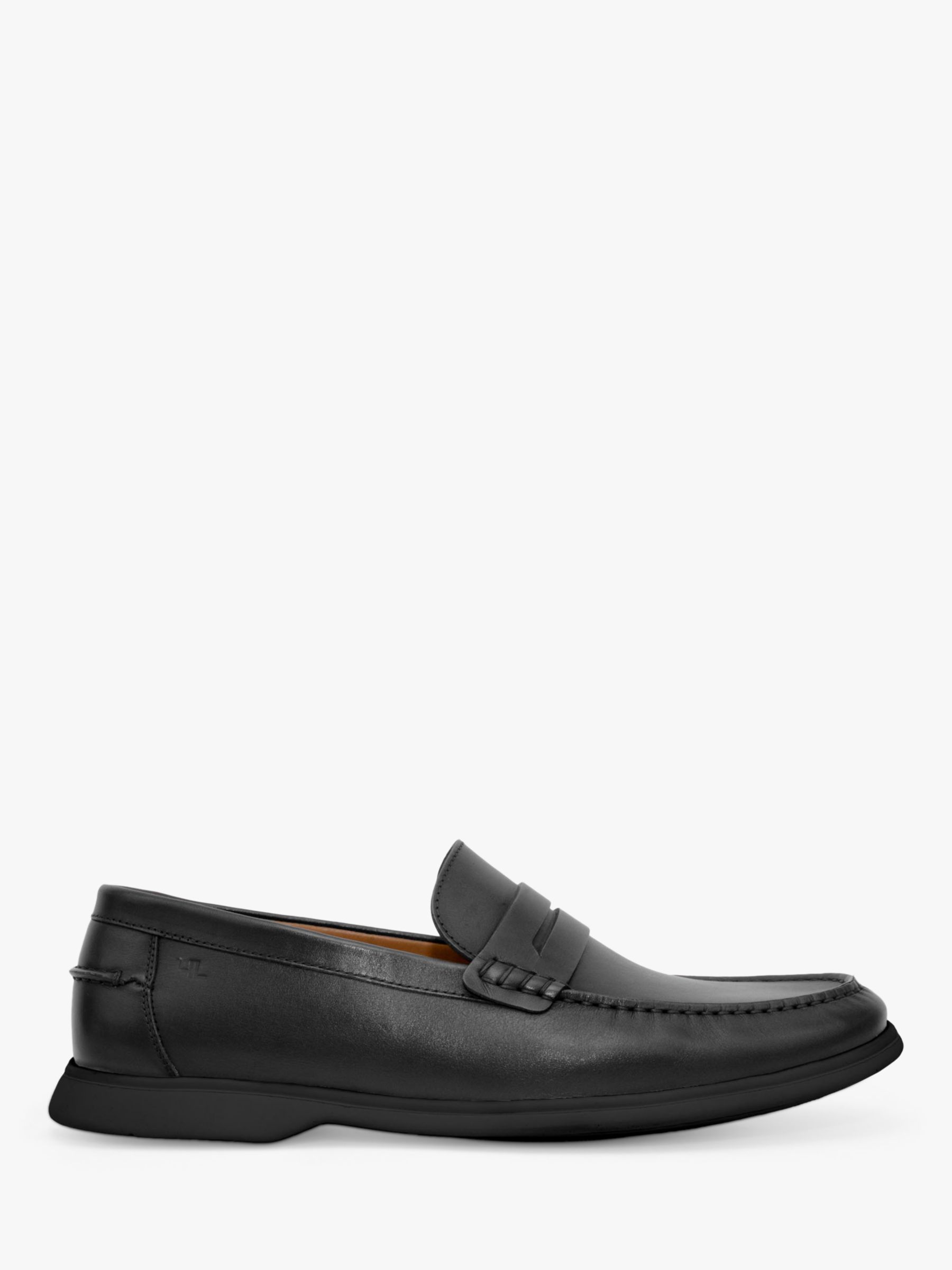 Harrys of London Port Leather Penny Loafers, Black