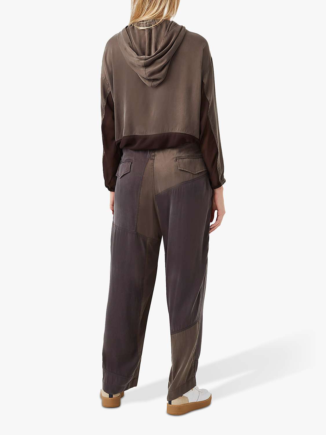 Buy French Connection Altra Colour Block Drape Trousers, Deep Moss/After Dark Online at johnlewis.com