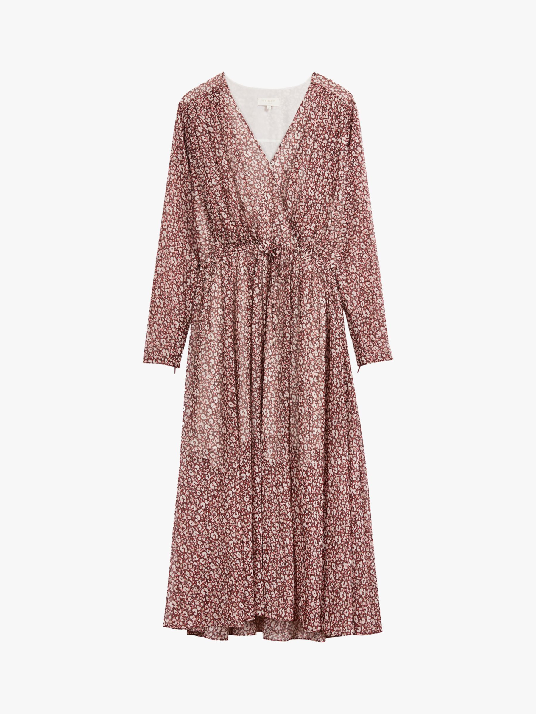 Ted Baker Vallyy Floral Midi Dress, Dark Purple/Multi at John Lewis ...