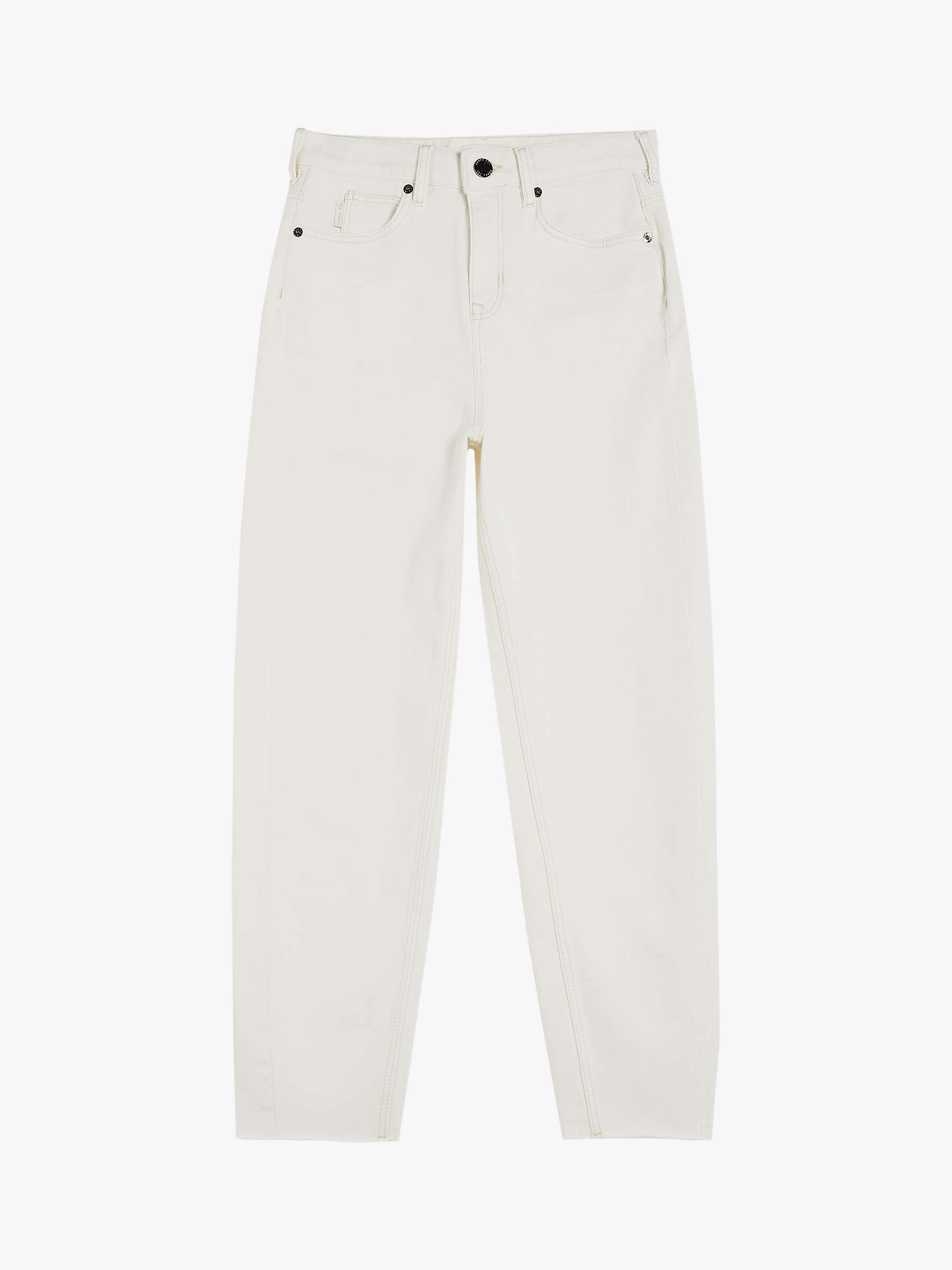 Buy Ted Baker Ellra Frayed Hem Jeans, White Online at johnlewis.com