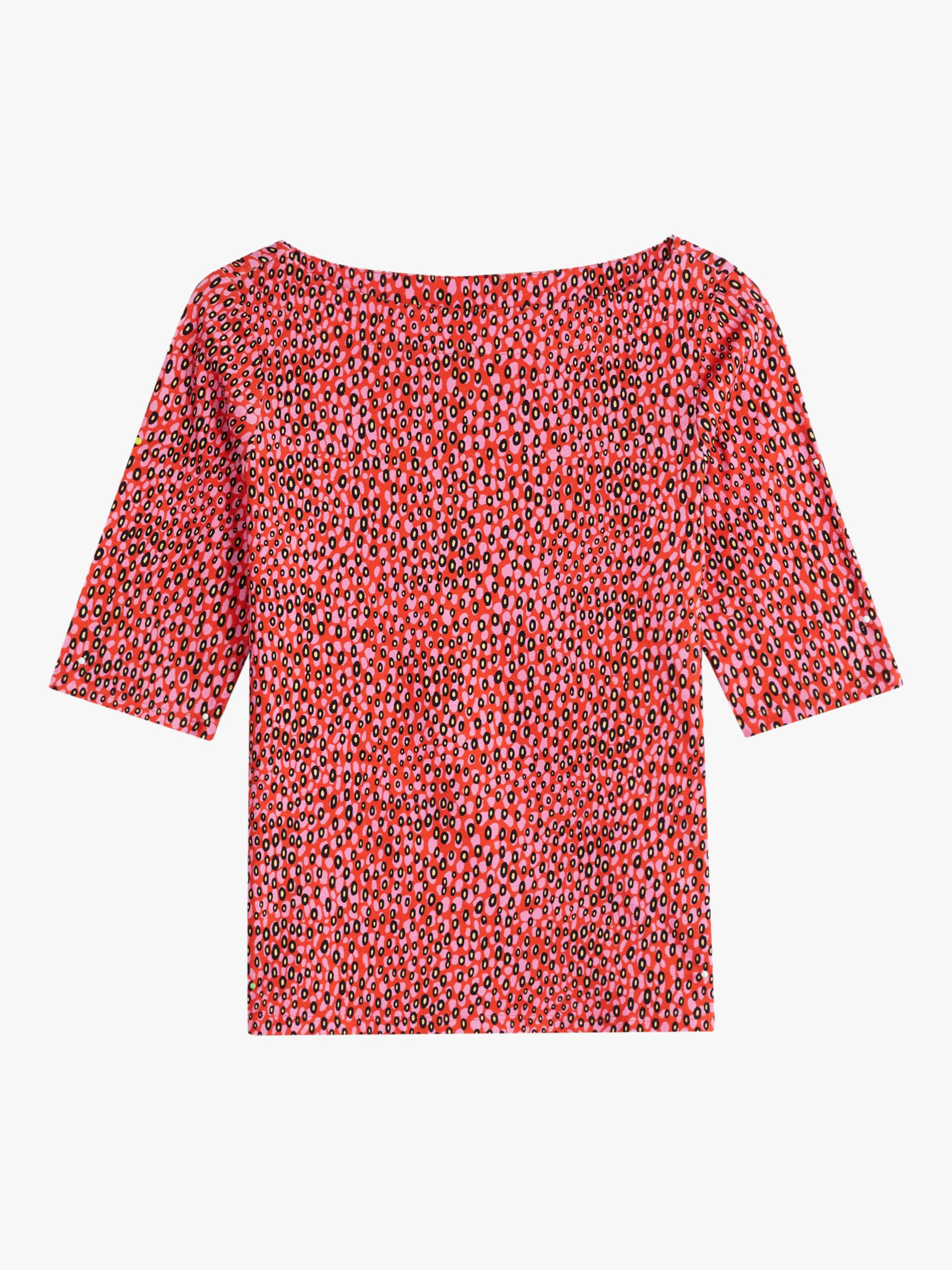 Ted Baker Willew Spot Pattern T-Shirt, Hot Pink at John Lewis & Partners