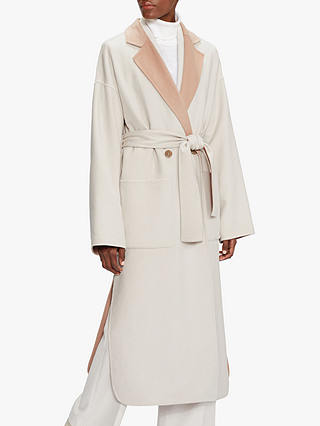 Ted Baker Anahh Contrast Collar Belted Coat, White