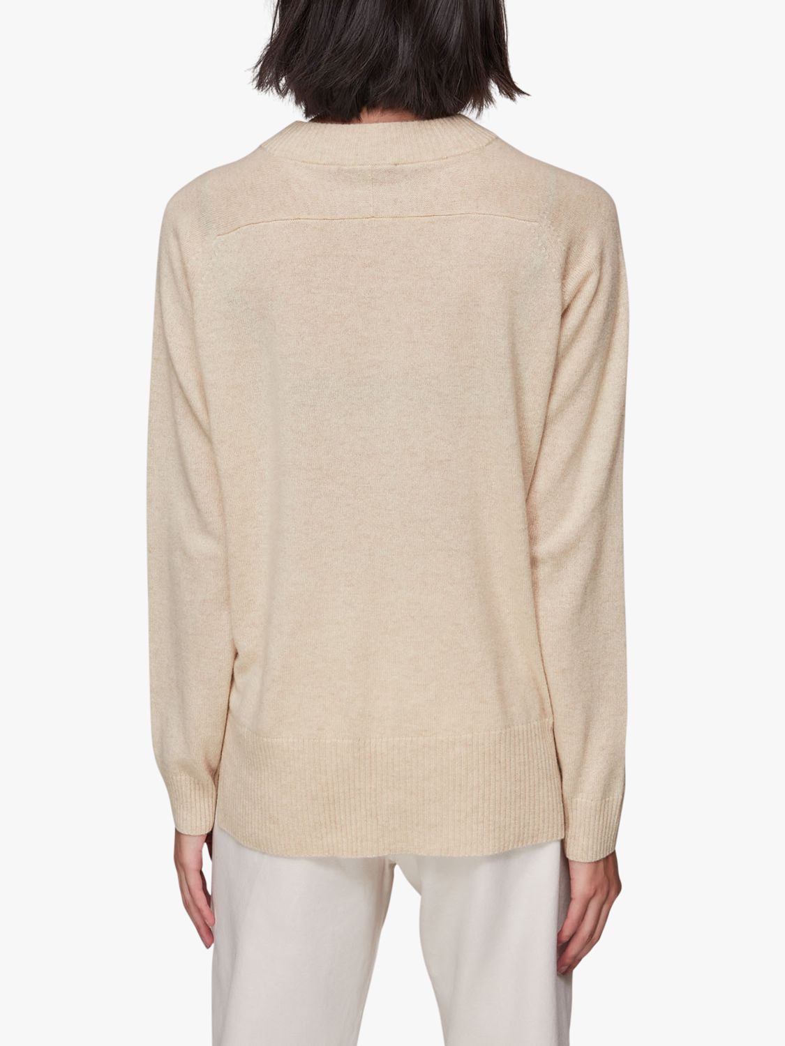 Whistles Cashmere Crew Neck Jumper, Ivory, XS