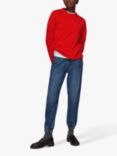 Whistles Cashmere Crew Neck Knit Jumper, Red