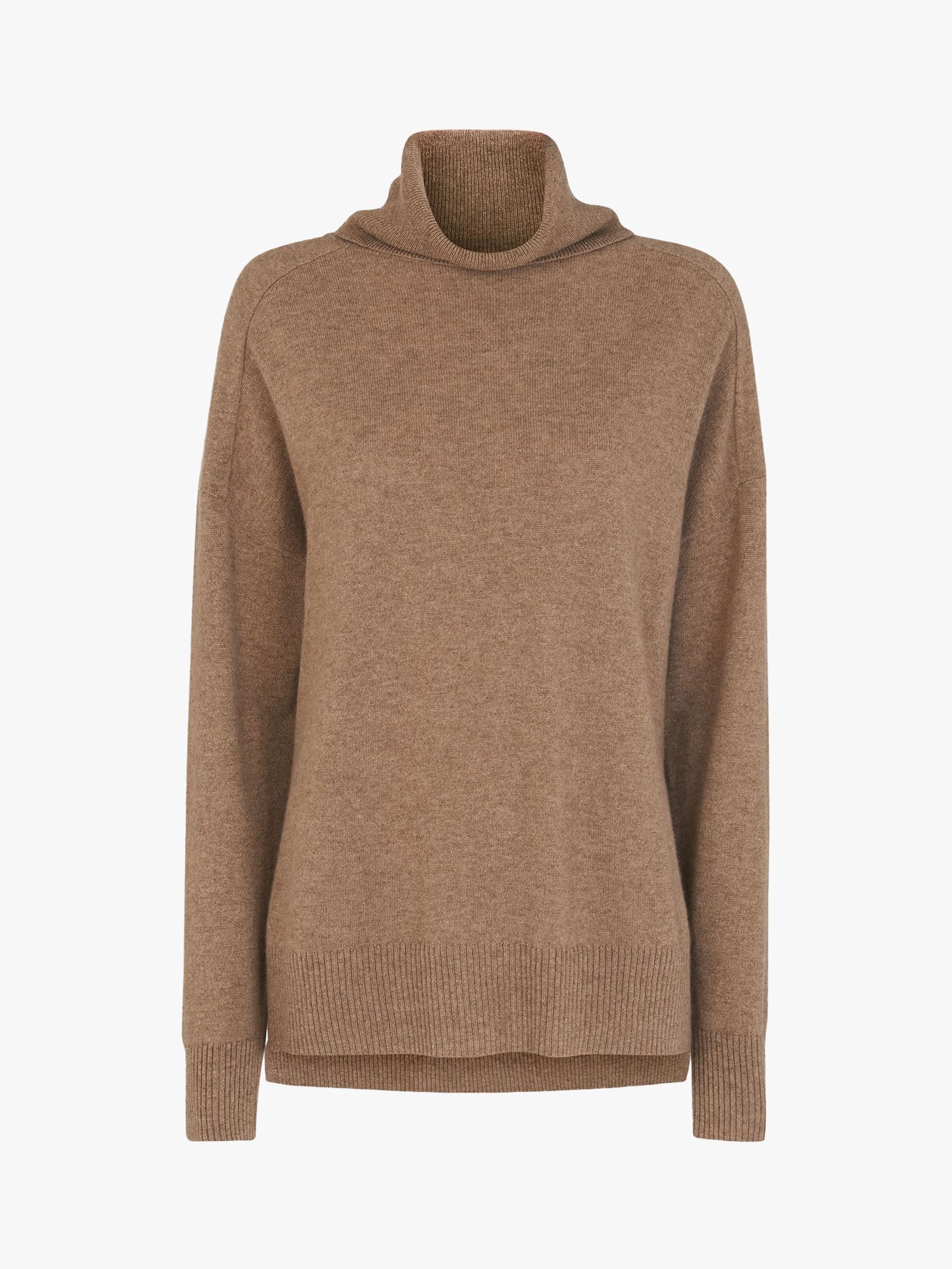 Whistles Cashmere Roll Neck Jumper, Oatmeal at John Lewis & Partners